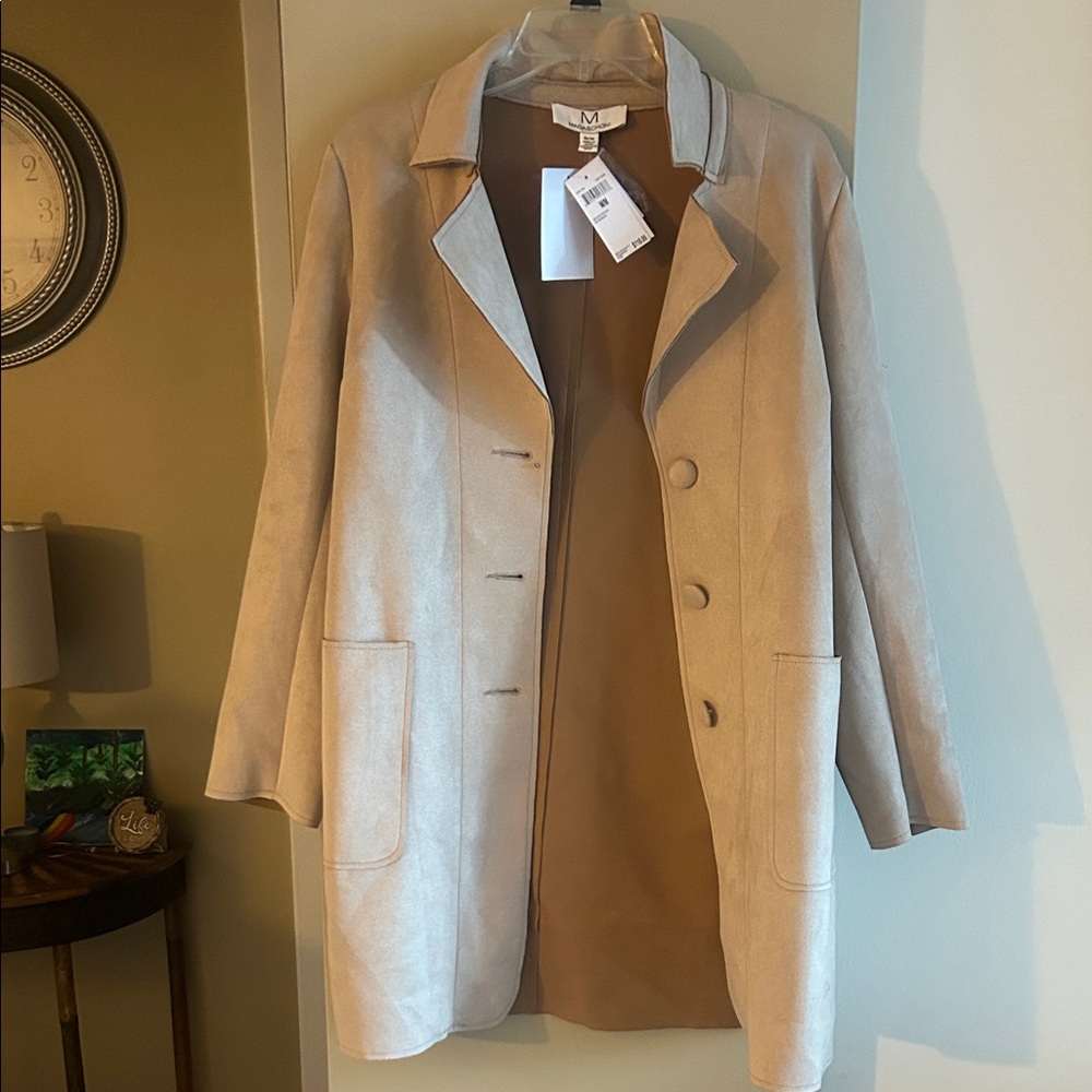 Mossimo Supply Co. Taupe Suede-Look Trench Coat